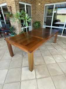 8 seater timber dining table