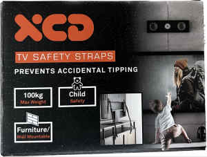 Brand new XCD Adjustable TV Desk Stand and XCD TV Safety Straps 100kg