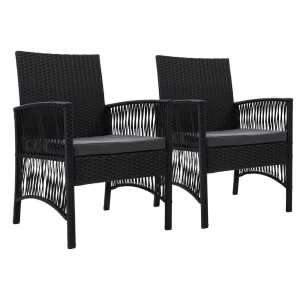 Gardeon 2PC Outdoor Dining Chairs Patio Furniture Wicker Lounge Chair