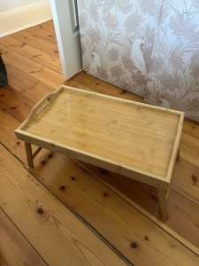 Bamboo bed table fold out