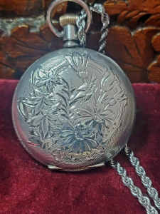 Antique 1899 Elgin Double Hunter Mechanical Coin Silver Pocket Watch 