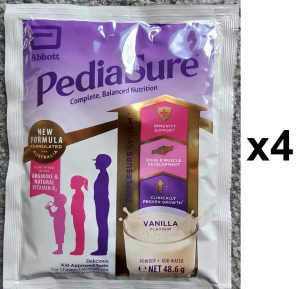4x PediaSure Complete Balanced Nutrition Powder - Vanilla 48.6g