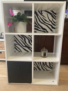 White Shelves with Zebra Backing