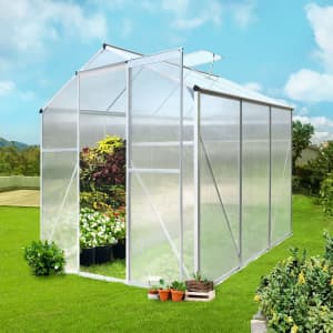 Greenhouse Aluminium Green House Shed Polycarbonate Walk in 1.9x1.9M