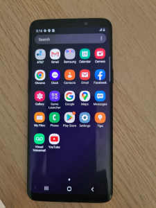 samsung galaxy S9 mobile phone 64GB, black, unlocked, very good cond.
