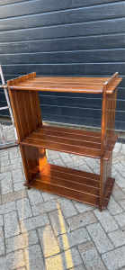 Old solid timber shelf unit