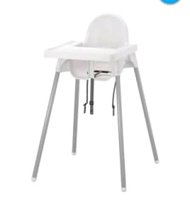IKEA antilop high chair with little baby paws leg rest and cushion