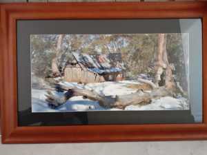 Framed photo: Steve Berry (signed) - Wallaces Hut Bogong High Plains