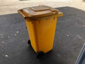 Yellow wheelie bin- 240L