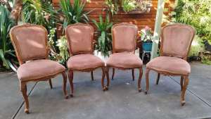 Set of 4 velvet upholstered dining chairs