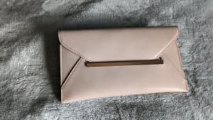 Dusty pink and rose gold colour evening bag