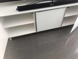 White glass top TV cabinets