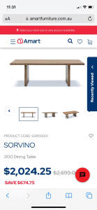 2.1m SORVINO DINING TABLE AND CHAIRS