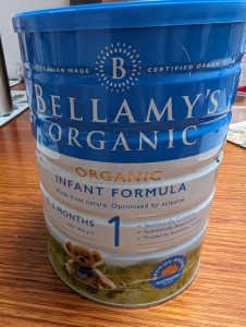 Unopened box of infant formula (Bellamys organic)