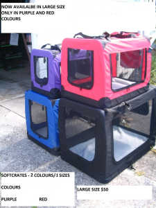 NEW Pet or Dog or puppy SOFT CRATES $50-1 SIZES/2 COLOURS