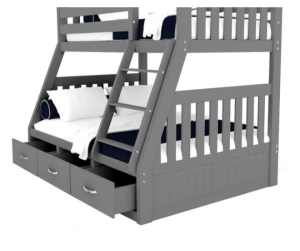 Double bunk bed with draws underneath 