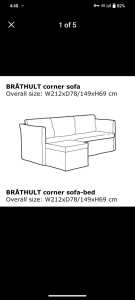 Lshaped couch ikea washable covers very lite weight 🚛