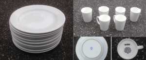 12x Large Heavy Plates and 6x Cups, new