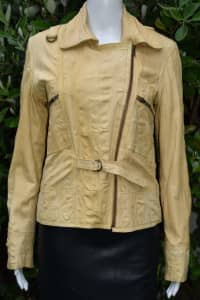 SHIRLEY LANE Leather Jacket - Size 10 - EUC