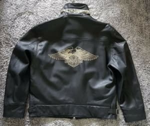 Harley Davidson Vintage Leather Jacket Size Large