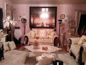gold n cream lounge suite for sale