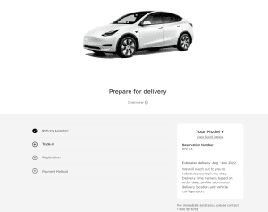 Tesla Model Y RWD Aug-Nov delivery