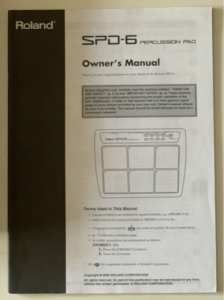Roland SPD-6 Percussion Pad Owners Manual