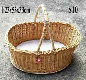 cane picnic basket for sale, $10 each