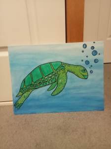 Sea Turtle watercolour painting