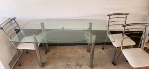 FREE -Glass table & 6 sturdy chairs