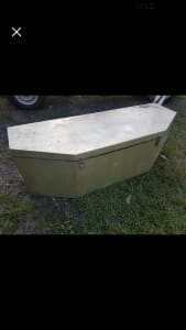 Vintage plywood trailer or caravan drawbar toolbox