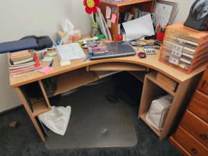 Beech Look Corner Computer Desk