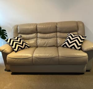 Leather sofa and two recliner chairs