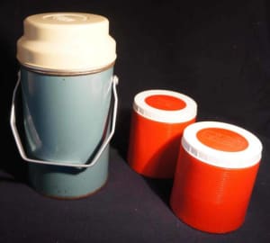 RETRO THERMOS COOLER / ESKY BAG with three canisters
