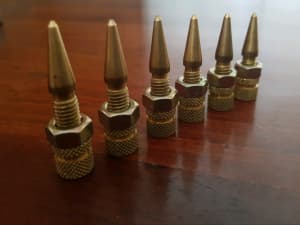 Brass Speaker Isolation spikes. 40 mm long adjustment by 7mm