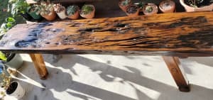 Rustic hand made timber table