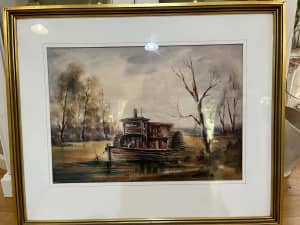 Phillip Luton Paddle Steamer Oil Painting