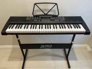 Alpha 61 Keys Electronic Piano Keyboard LED Electric