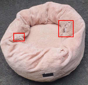CHEAP Large LA DOGGIE VITA Pet Dog Bed Plush Donut Pink, torn, Carlton