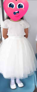 Girls dress size 10- white formal dress 