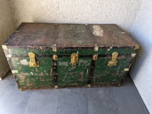 Vintage antique Italian steamer trunk