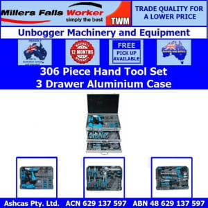 Millers Falls 306 Piece Hand Tool Set In 3 Drawer Aluminium Case