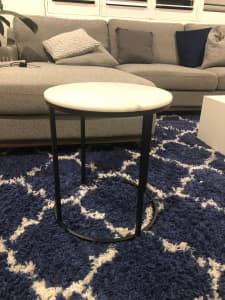 New 45cm White marble side table x 2 available $140ea
