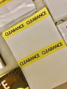 Printed Retail Sales & Clearance Posters and Tags - New