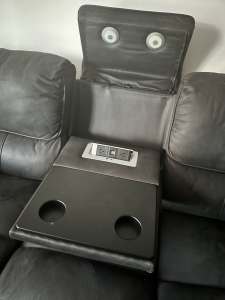 3 Piece Black Recliner Lounge Set