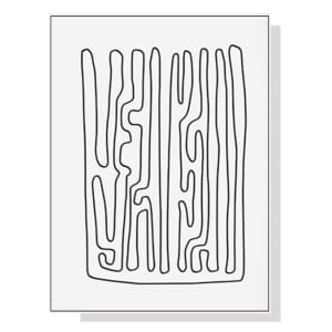 70cmx100cm Black And White Lines White Frame Canvas Wall Art...