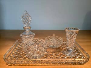 Crystal on sale dresser set