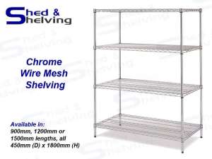 NEW Shelving Unit Chrome Wire Mesh Garage Kitchen Storage 3 Sizes FROM