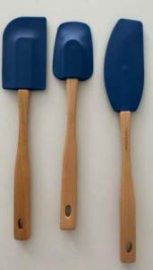3 New Chasseur Silicone Spatulas, Wooden Handles - FIXED PRICE