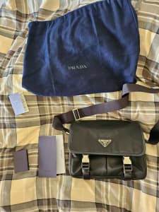 Prada - Saffiano Tartan Print Chain Flap Bag Militare